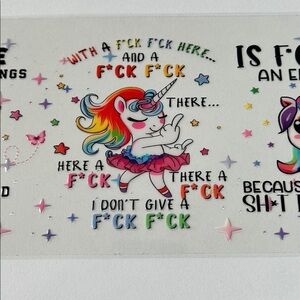 Cussing Unicorn Cup Decal 242